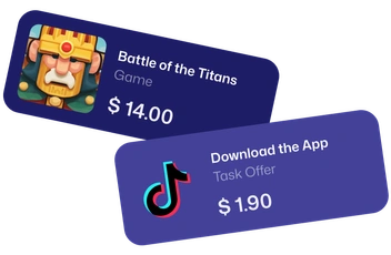 Joue à des jeux, réponds à des sondages et gagne de l'argent à tout moment et n'importe où ! Exemple de tâche avec récompense en argent