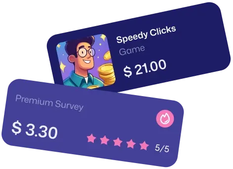 Play Games, Take Surveys & Get Rewarded — Anytime, Anywhere! Task example with money reward